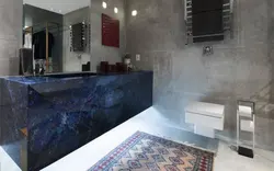 Дызайн ваннай з сінім мармурам
