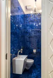 Bathroom design with blue marble