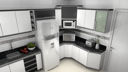 Kitchen Design Refrigerator In The Corner
