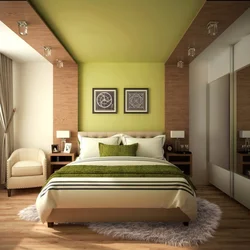 Bedroom wall design in apartment photo