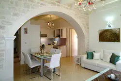 Interior arch between kitchen and living room