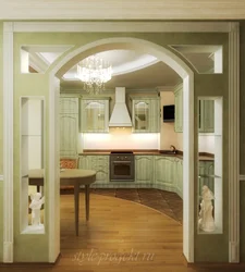 Arch kitchen with hall photo