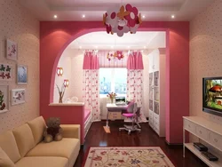 Room design 20 sq.m. for children's room and living room