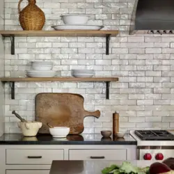 Photo of kitchen brick tiles