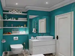 Дизайн ванной комнаты цвет морской волны