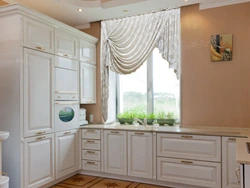 Kitchen interior with window and door photo