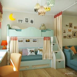 Дизайн Комнаты Два В Одном Спальня Детская