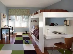 Room design two in one children's bedroom