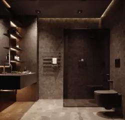 Черно коричневый дизайн ванной