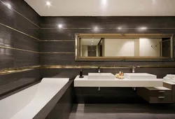 Black and brown bathroom design