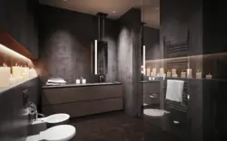 Черно коричневый дизайн ванной
