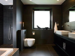 Black and brown bathroom design