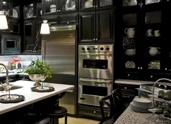 Black Household Appliances In The Kitchen Interior