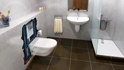 Bathtub with toilet installation photo
