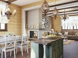 Kitchen Design Living Room Wooden House Photo
