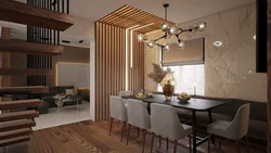 Wooden Slats In The Kitchen Interior