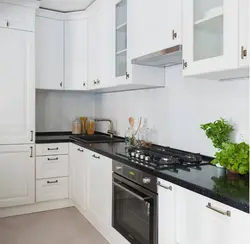 Photo design of a kitchen apron with a white countertop