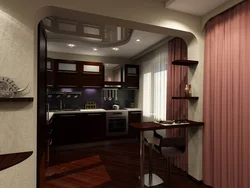 Apartment design with combined kitchen in Khrushchev