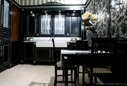 Kitchen Design Black And White Wallpaper