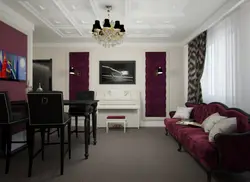 Фото интерьера гостиной бордового цвета