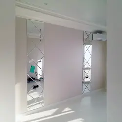 Wall made of mirror in apartment photo