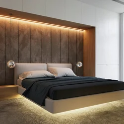Bedroom interior bed lighting