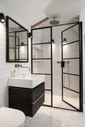 Дизайн черной ванной с душевой фото