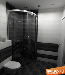 Black bathroom design with shower photo