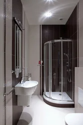 Black bathroom design with shower photo