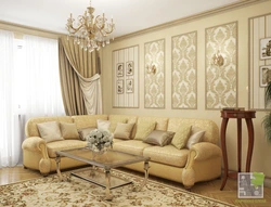 White gold living room design