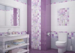 Bathroom tile design with flowers