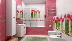 Bathroom Tile Design With Flowers