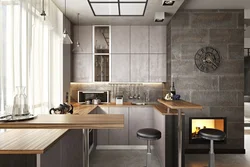 Loft kitchen design 6 sq.m.