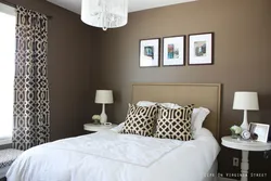 Серо коричневые обои в спальне фото