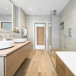 Дизайн ванной пол и стена в одном цвете