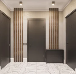 Hallway with brown doors design