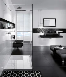 Bath with dark floor photo