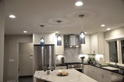 Lighting on the ceiling in the kitchen living room photo