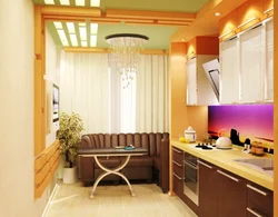 Кухня зал с балконом дизайн