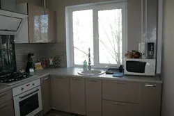 Kitchen window in Khrushchev-era photo corner