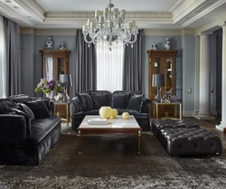 Classic Living Room With Dark Furniture Photo