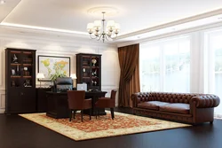 Classic Living Room With Dark Furniture Photo