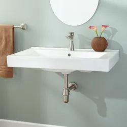 Divara quraşdırılmış vanna otağı lavabo fotoşəkili