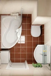 Bathroom interior with corner toilet