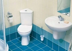 Bathroom interior with corner toilet