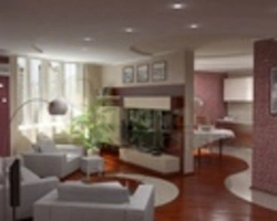 Design of apartments combined with a living room