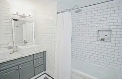 White brick bathroom interior