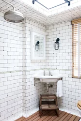 White Brick Bathroom Interior