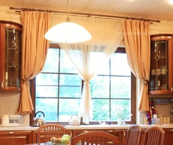 Шторы на кухню на два окна фото