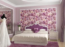 Дизайн Спальни Цветы На Стене